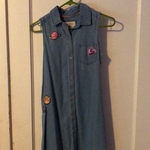 Girls sleeveless denim dress